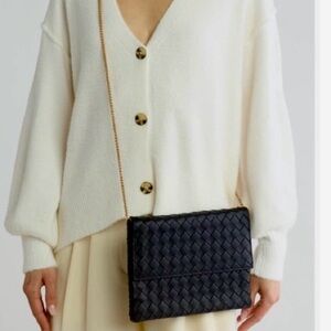 Urban Expressions Black Woven Crossbody Bag NWT